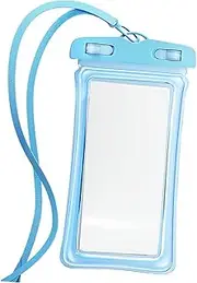 MagiDeal Waterproof Phone Pouch Waterproof Phone Case Buoyancy Airbag with Lanyard Touch Screen Phone Dry Bag for Rafting Water Sports, blue