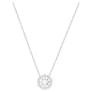 NWB Swarovski Sparkling Dance Necklace Round Cut, White, Rhodium Plated -5286137
