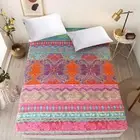 Bedding Fitted Sheet with Deep Pocket,Bohemian Printed Soft Fabric Bed Bottom...