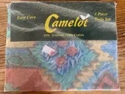Vintage Camelot 3 Piece Twin Set Sheets Aztec Easy Care NEW OLD STOCK