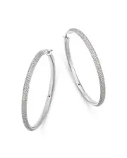 Roberto Coin 18K White Gold Diamond Hoop Earrings, 3.4 ct. t. w.