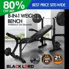BLACK LORD Weight Bench 8in1 Press Multi-Station Fitness Home Gym Equipment