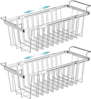 Orgneas Freezer Baskets for Chest Freezer, Expandable Deep Freezer Organizer Bins Wire Basket Storage, Stainless Steel Over The Sink Dish Drying Rack for Kitchen (2pcs) (Org-pinjie-bin)