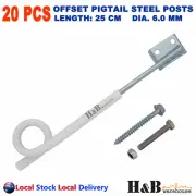 20X 250mm Offset Pigtail Insulator Outrigger Electric Fence Star Picket Post