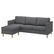 PÄRUP 3-seat sofa with chaise longue, Vissle grey