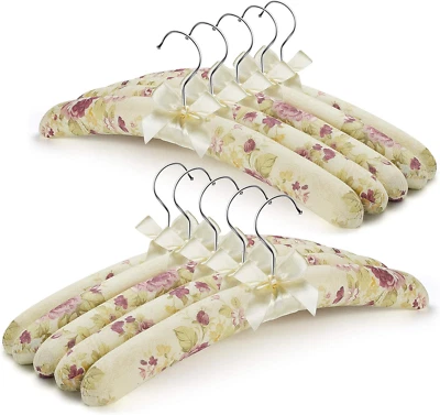 Padded Clothes Hangers for Sweaters - Women’s Non-Slip Foam Hangers w/Satin Cove