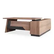Modern Furniture SUTTON Executive Desk with Left Return 180-200cm Oak&Black