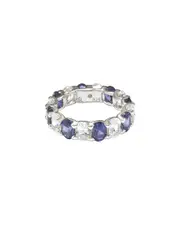Suzy Levian Silver 0.02 ct. tw. Diamond & Gemstone Ring