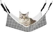 EPWIOR Cat Hammock, Breathable Pet Cage Hammock with Adjustable Straps and Metal Hooks, Double-Sided Hanging Pet Hammock Bed for Cats, Ferret, Puppy, Other Small Animals