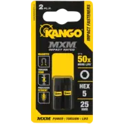 5x 2-Packs KANGO MXM HEX5x25 IMPACT DRIVER BIT - Brand New / Shop Damaged Packet