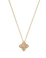 Roberto Coin Roberto Coin 18K Yellow Gold Venetian Princess Carnival Pink Opal & Diamond Stud Earrings