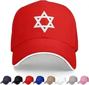 [Generic] White Star of David Baseball Cap Star of David Trucker Dad Hat for Men Women Outdoor Sport Running