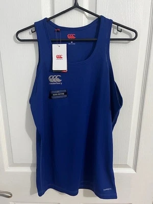 Canterbury Mens Rugby Vest Shirt Singlet Medium Blue Training Vapodri BNWT