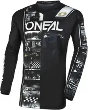 Oneal Element Attack Motocross Jersey, black-white, Size M Black White