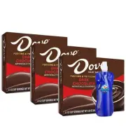 DOVE Pudding 3.03 oz Box (3-Pack) w/ Collapsible Bottle (Dark Chocolate)