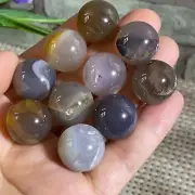 10pcs Natural Agate Geode Quartz Crystal Sphere Ball gem reiki Energy 79g A19