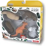 Australian Wild Animal Soft Stretchy Toys Box Set, Pack of 5 Wildlife Koala Kangaroo Platypus Tasmanian Devil Wombat Pretend Play Fidget Toy, Ideal Kid Sensory Stress Relief Australia Souvenir Gifts