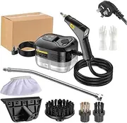 AMEIJIE Handheld Pressurized Steam Cleaner with 6 pcs Accessories, Portable Steamer for Cleaning, Steam Cleaner for Home Use, Steamer for Cleaning Car, Furniture, Floor (Black, AU Plug)