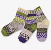 Solmate Kid's Socks, "Caterpillar" Size Small, 2 to 5 Years, 3 Mismatched Socks