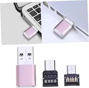 QUMIIRITY Type C Micro USB OTG Adapter Reader for Phones Devices Compatible with USB Peripherals Reversible Connector Durable Shell Rose Golden Random Color