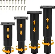 EDINNO Adjustable Furniture Legs, 4 pcs Retractable 12-18 Cm Adjustable Metal Furniture Legs, Table Legs with 18 Screws, Modern Metal Sofa Legs, Suitable for Kitchen, Sofa, Table, Chair, Household