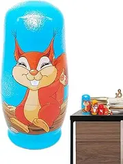 Matryoshka Dolls,Squirrel Animal Stacking Nesting Dolls - Room Decoration, Handmade Toys, for Living Room Children Bedroom