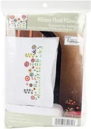 Tobin Stamped For Embroidery Pillowcase Pair 20"X30"-Whimsy Floral T232180