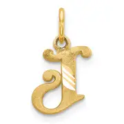 14K Yellow Gold Letter J Initial Charm