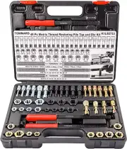 49-Piece Thread Chaser Set Repair Kit, UNC UNF & Metric with Taps, Dies, and Thr