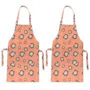 Kitchen Aprons, 2 Pack Adjustable Bib Apron Water Resistant with Pockets, Orange