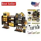 Adjustable Garage Tool Shelf with 8 Outlet Power Strip - Modern Storage Solution
