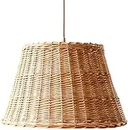 Boho 13.3" Rattan Chandelier Light Fixture Hand Woven Wicker Lampshade Nordic Dining Room Ceiling Hanging Lighting Woven Bamboo Lamp Home Décor Pendant Lamps 13.3" X 11.8"