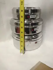 3 pc Stainless Steel 100% Canister Set/ Puri Dabba/ container/Tiffin
