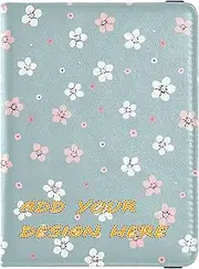 [miaozhen] custom Leather Passport Holder Cover Wallet Flowers Spring Little Fresh personal Wallet Passport Holder Passport Cover with RFID Blocking Ultra Slim, flowers spring little fresh
