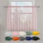 Pink Sheer Tiers Curtains Set Semi Light Filtering Voile Rod Pocket Short