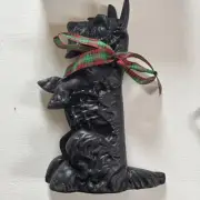 VINTAGE BLACK CAST IRON SCOTTISH TERRIER "SCOTTIE" DOG DOOR STOP 14" TALL