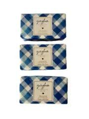 Bath & Body Works Gingham (Freesia Peach Musk) Shea Butter Cleansing Bar Soap x3