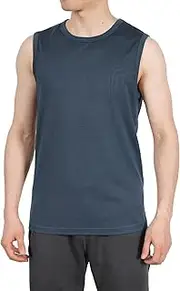 [Sheep Run] 100% Merino Wool Tank Top Men's Lightweight Wicking Breathable Workout Activewear Shirt