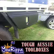 BLACK LEFT HS SPORTS UTE TOOL BOX UNDERBODY POLY TIEDOWNS ROPES 4X4 4WD UTES