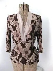 New NWT BCBG brown floral kimono stretchy top XS $140
