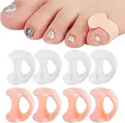 SIRLOMU 8 x Toe Separator, Toe Spreader, Toe Spacer, Hallux Valgus Corrector for Preventing Overlapping Toes and Protecting Toes (2 Colours)