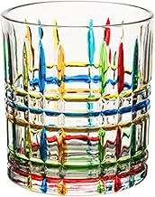 Iced Coffee Glass - Hand Painted Drinking Glasses Tumbler | Drinkware Aesthetic Colorful Accessories, Desk Decor Water Container for Cocktail Bourbon Soda Tea