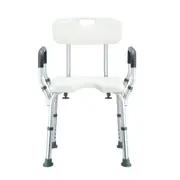Medical Shower Chair Bathtub Bath Seat Stool Bathroom Bedside Mobility Raised Seating Furniture with Back and Armrests
