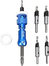 Countersink Drill Bit Set, Carbide Tipped 82 Degree Countersink Set with Adjustable Drill Bit Depth Stop, Carpentry Pilot Screw Hole Set, Drill Bit for Woodworking, Hand Drill