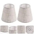 2 Pcs Lamp Shade Light Cover Fabric Lampshade Linen Shades Ceiling