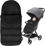 Winuoyang Footmuff, Cosy Toes for Pram Pushchair Footmuff Windproof Pram Footmuff Universal Baby Sleeping Bag for Pushchairs Strollers Prams Buggy (Black)
