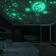[Namly Design] Wallsticker - Stars Moon and Dots / 435 pcs / Glow in the Dark