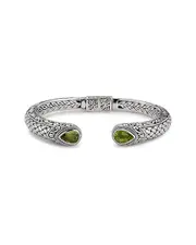 Samuel B. Silver 3.70 ct. tw. Peridot Woven Bangle Bracelet