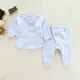新生兒內衣套裝0-3個月純棉寶寶分體兩件套初生嬰兒衣服春秋冬季