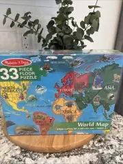 Melissa & Doug World Map Floor Puzzle 33 Piece 3x2 Ft Educational Learning Toy